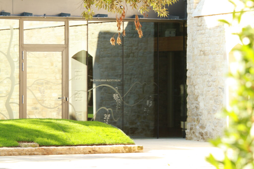 Shulman Auditorium's glass-fronted exterior