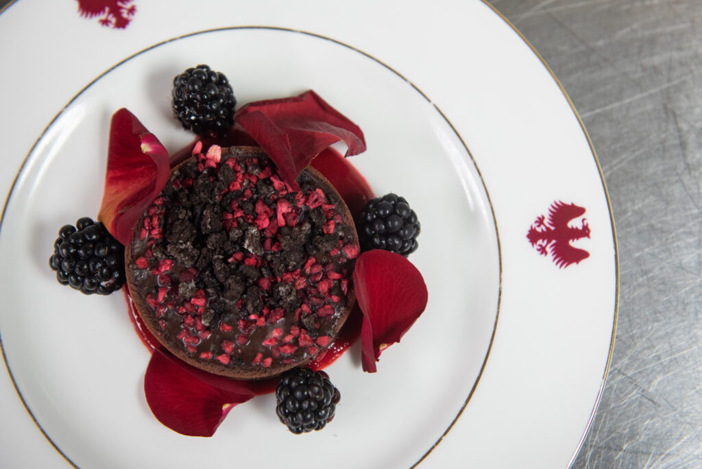 autumn berry and chocolate tart