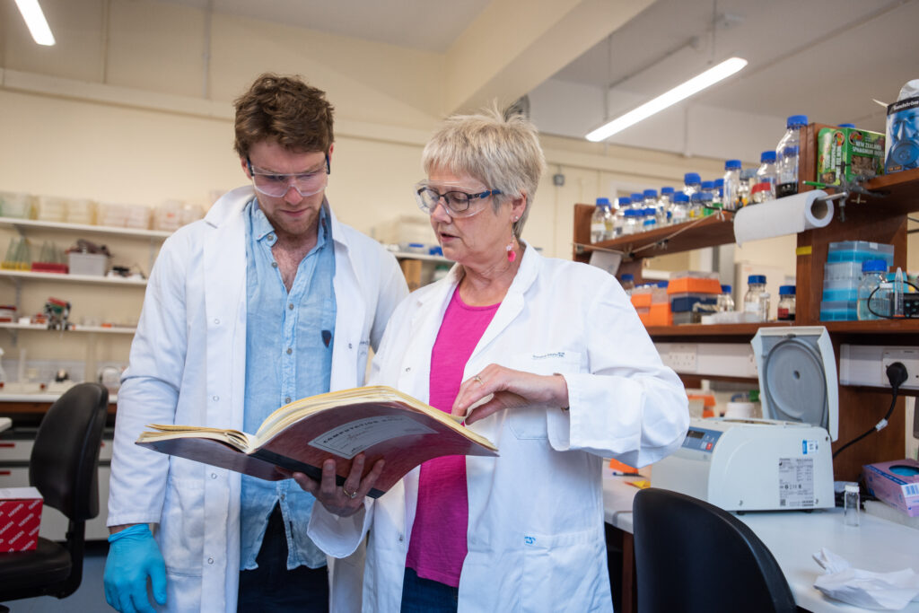 Prof Jane Langdale with a student