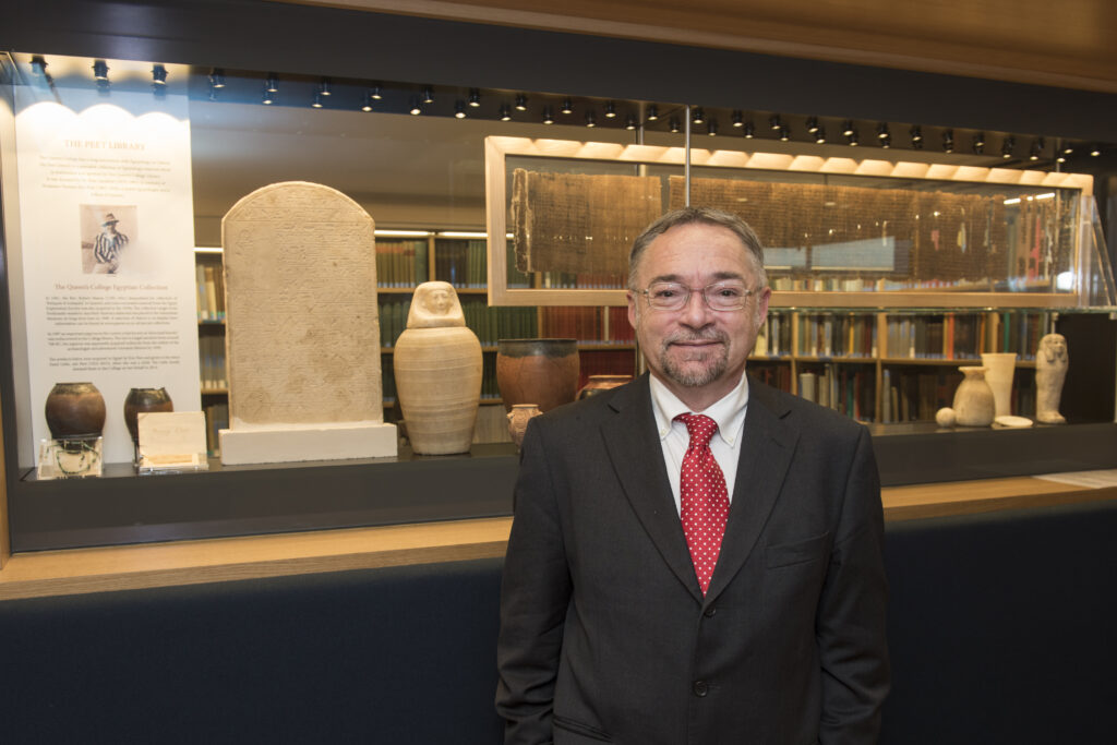 Prof Parkinson outside the Peet Library