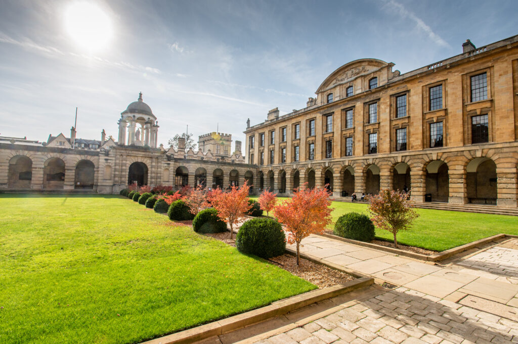 front quad with autumnal light and colours