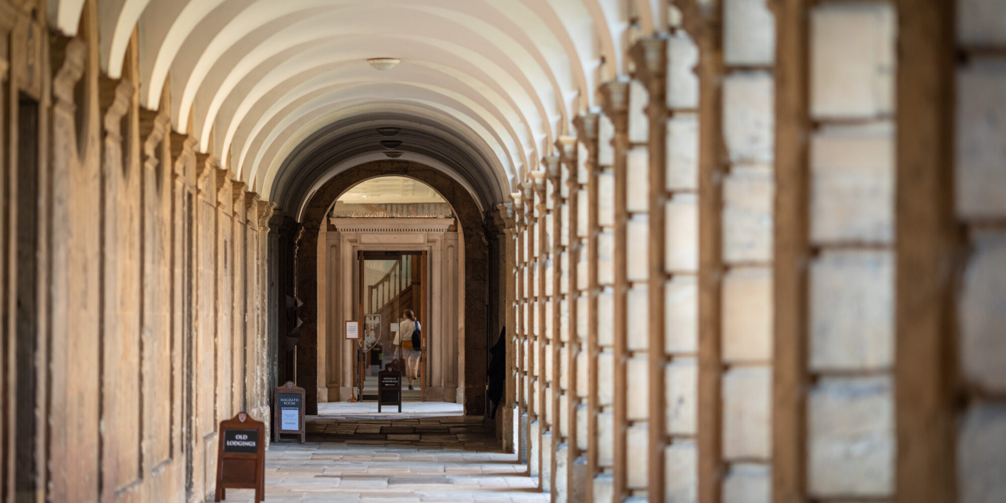 cloister facing library