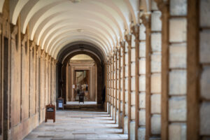 cloister facing library