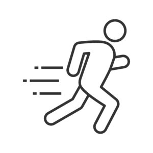 drawing of figure running away