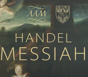 painting of the nativity with Handel Messiah written on top