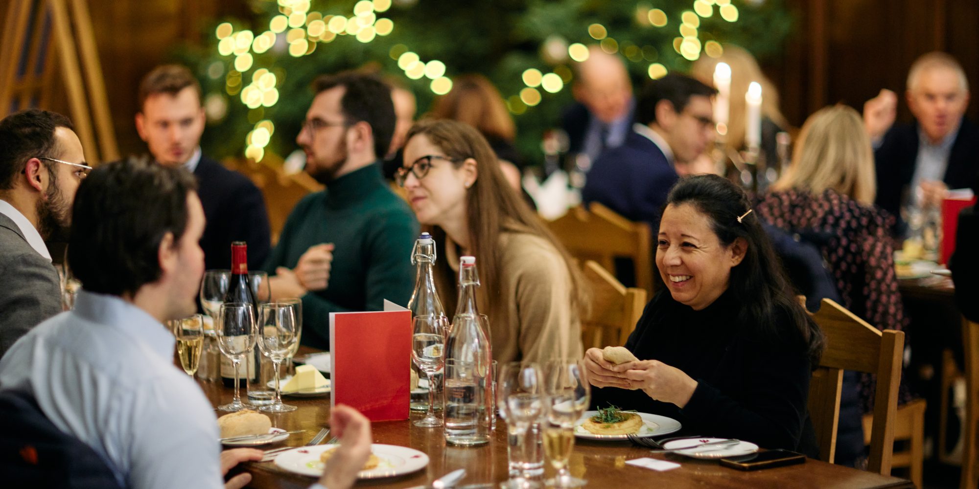 People dining in Hall