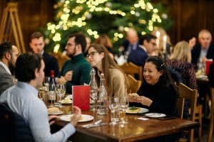 People dining in Hall