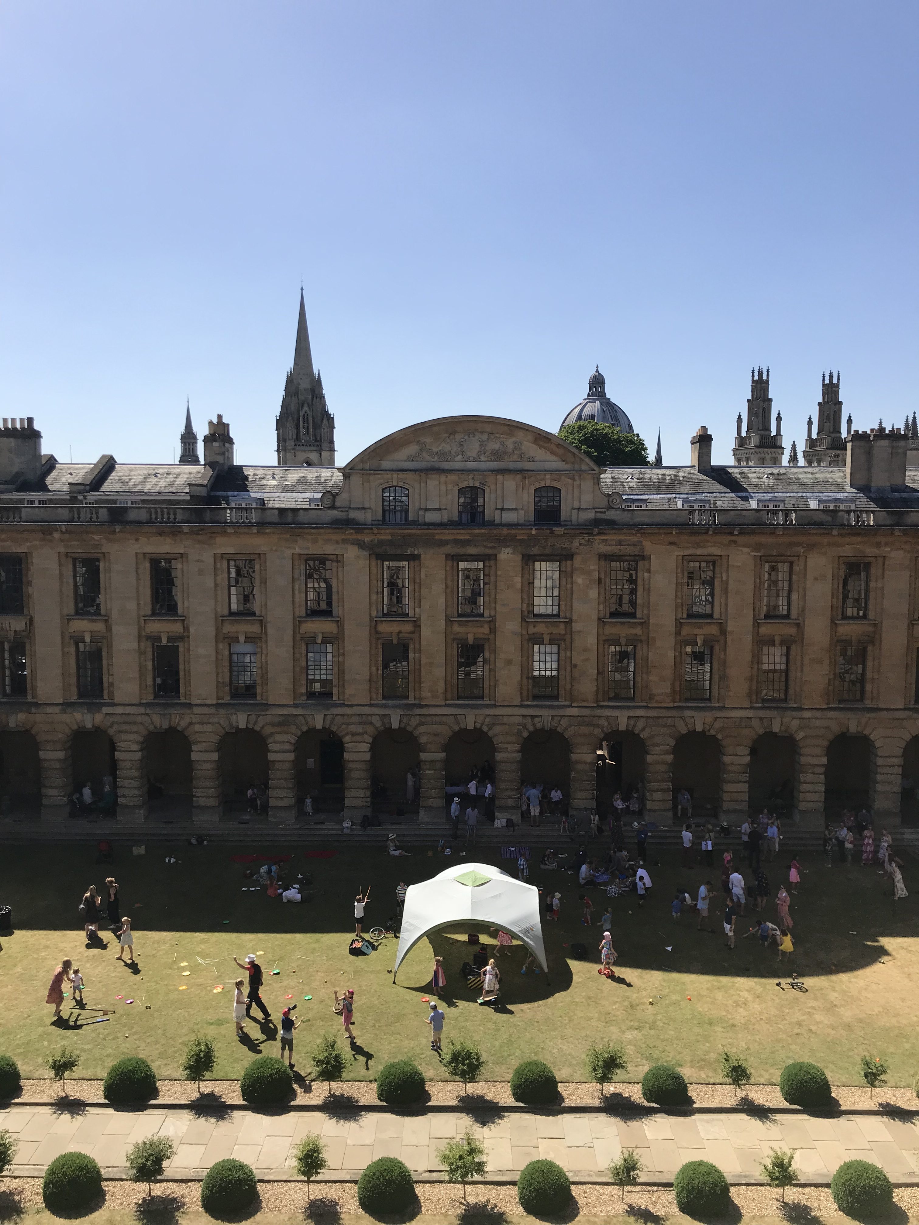 Garden Party taking place in Queen's Front Quad