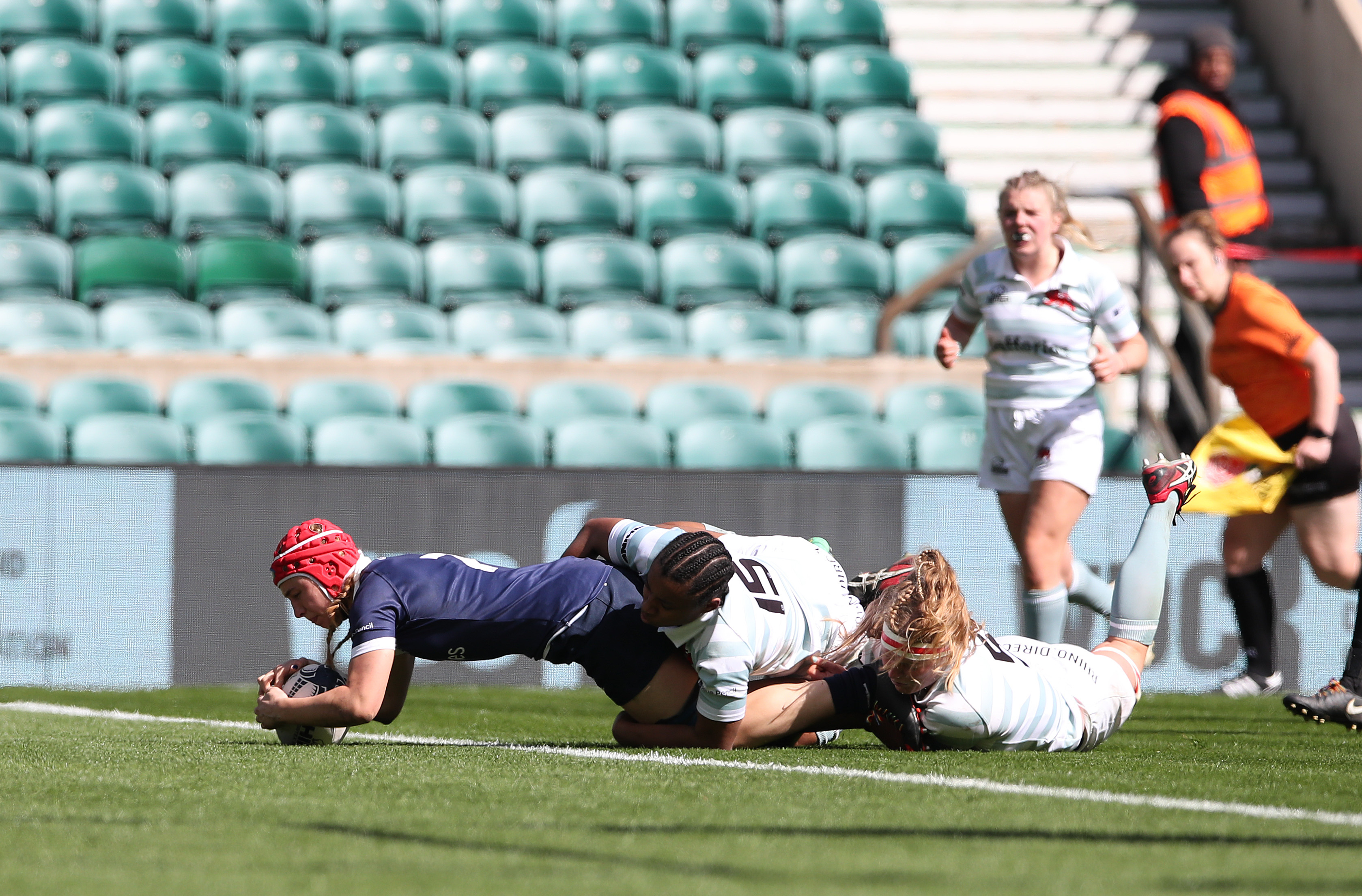OURFC women scoring in 2022 rugby match