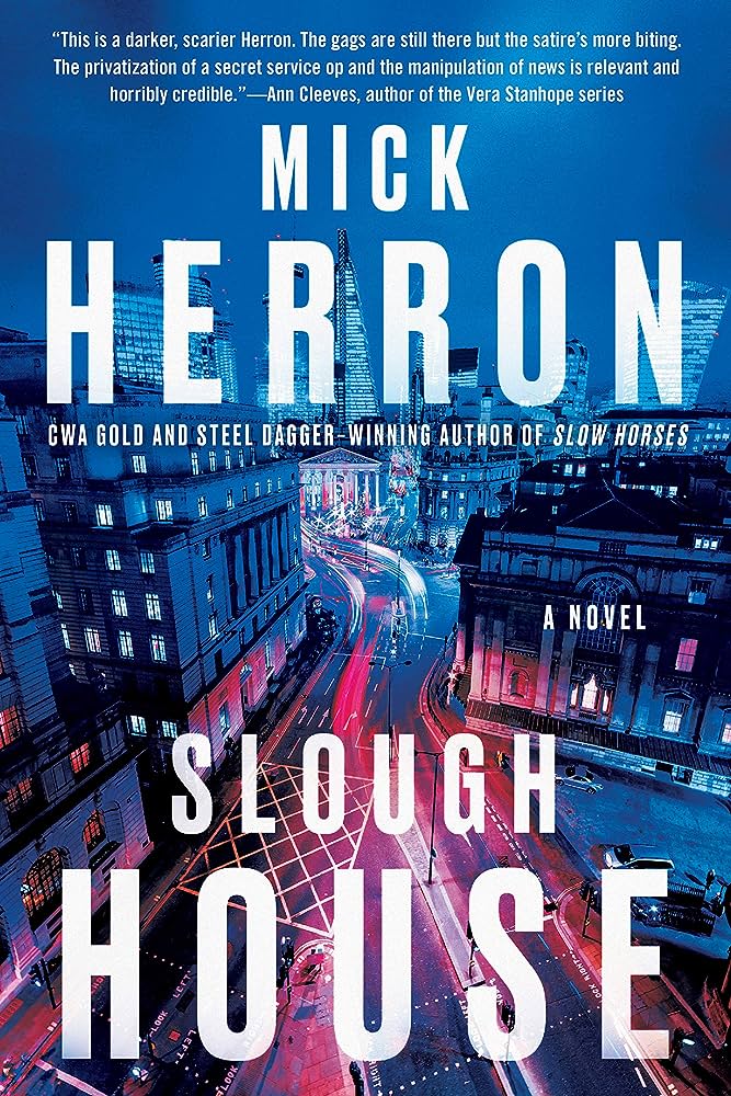 Slough House book cover showing a London street at night time