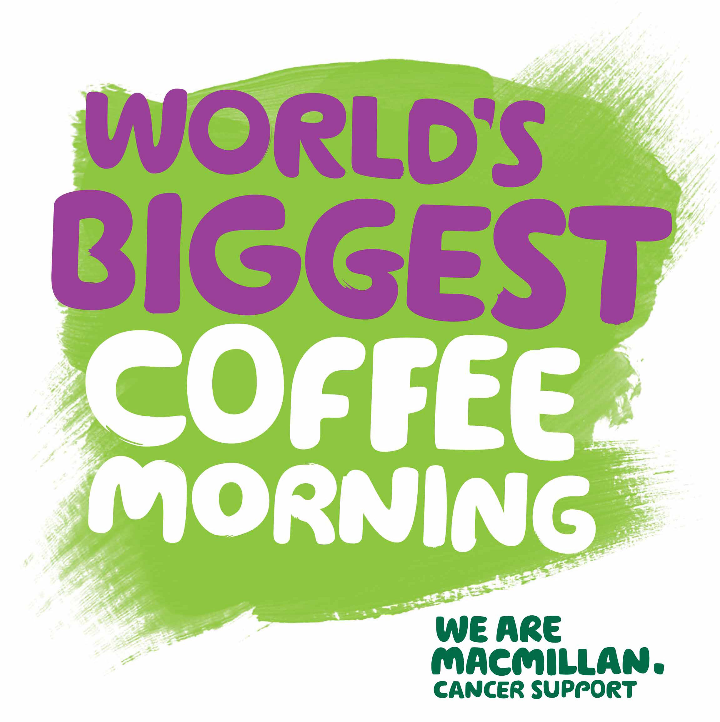 macmillan coffee morning advert with the text 'world's biggest coffee morning'