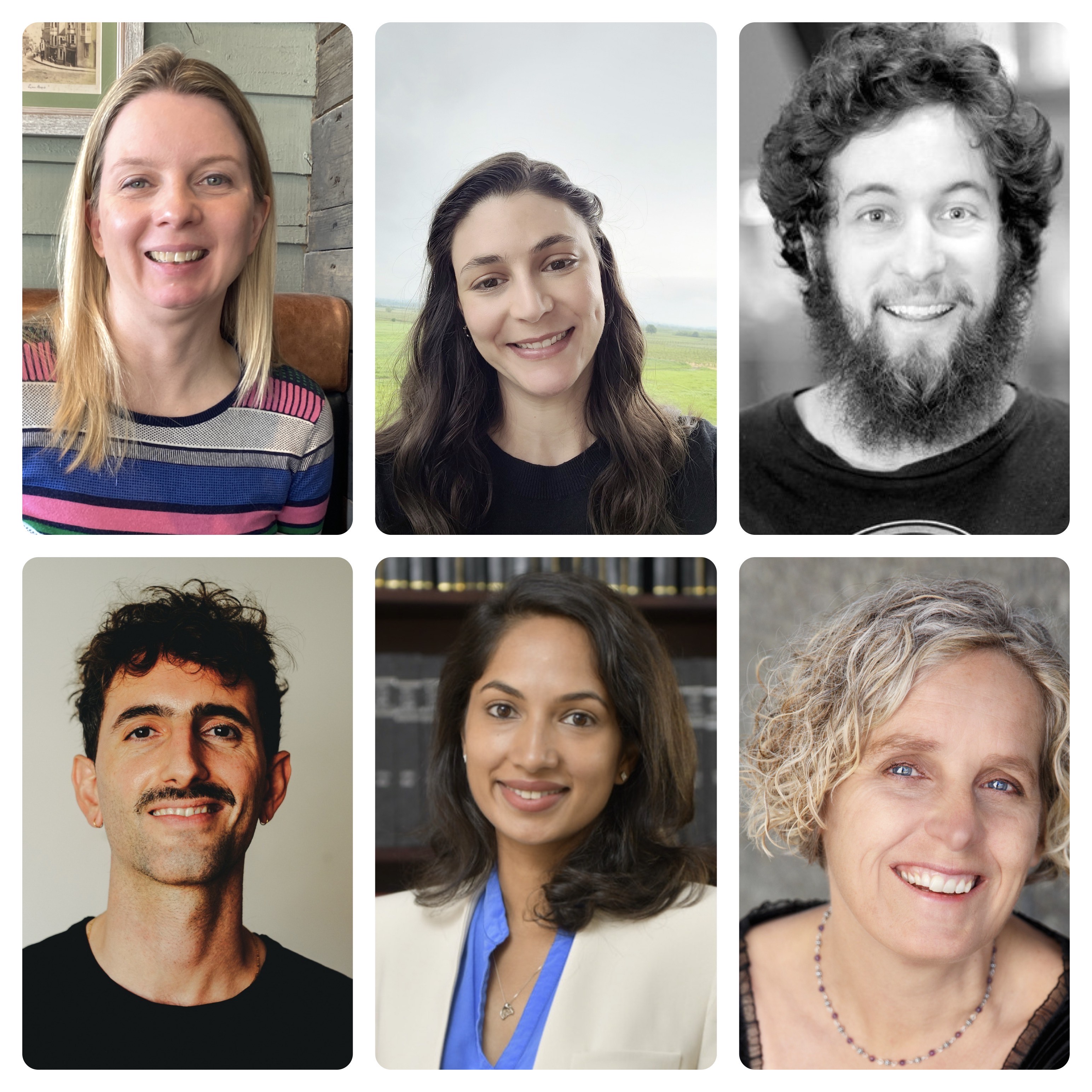 profile shots of the six academics named and welcomed in the text of the news piece