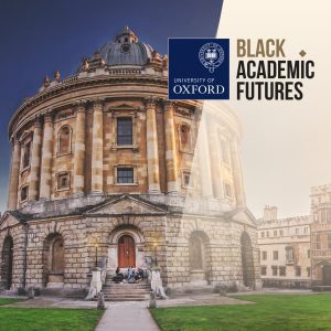 the Radcliffe Camera building in Oxford with 'Black Academic Futures' text overlaid
