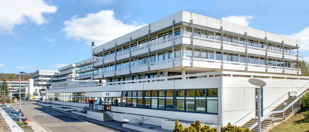 exterior of the Max Planck Institute: a modern office style building