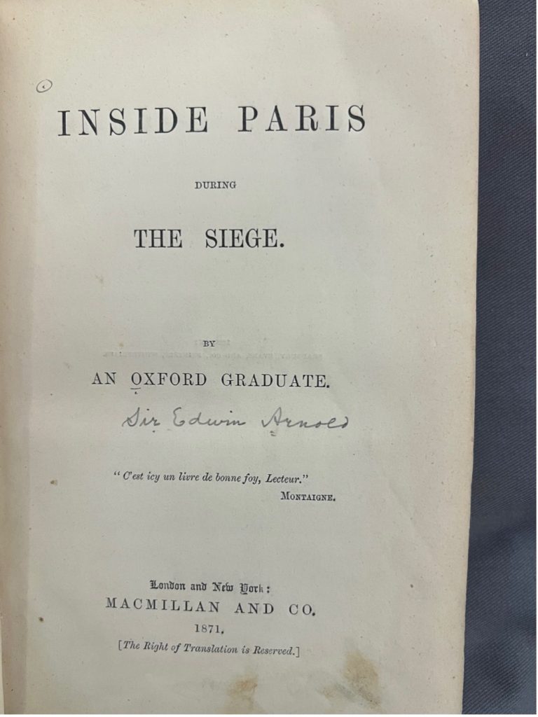 title page for Inside Paris