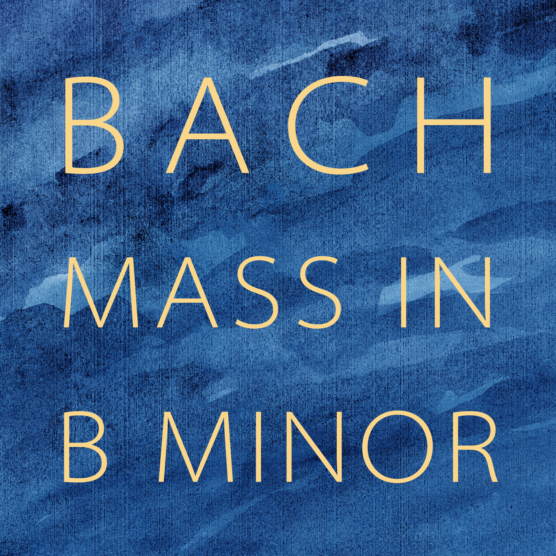 Bach Mass in B Minor text on blue abstract background