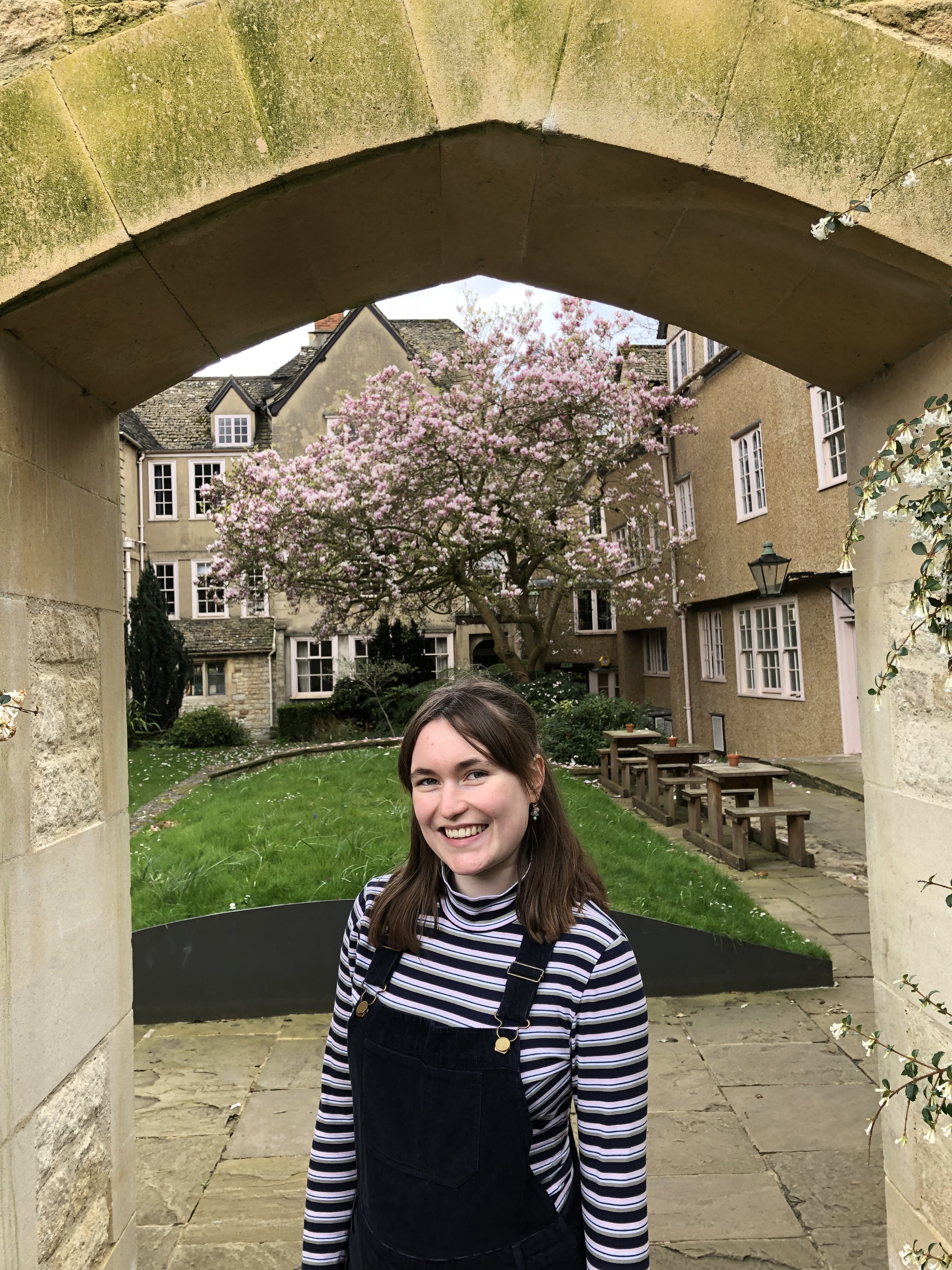 Rebecca Howitt pictured in the College Gardens