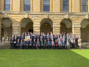 Group photograph of the 1954, 1964 and 1974 year groups of Old Members and their guests at the Jubilee Lunch 2024
