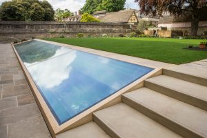 The skylight shown side on from the Provost's Garden