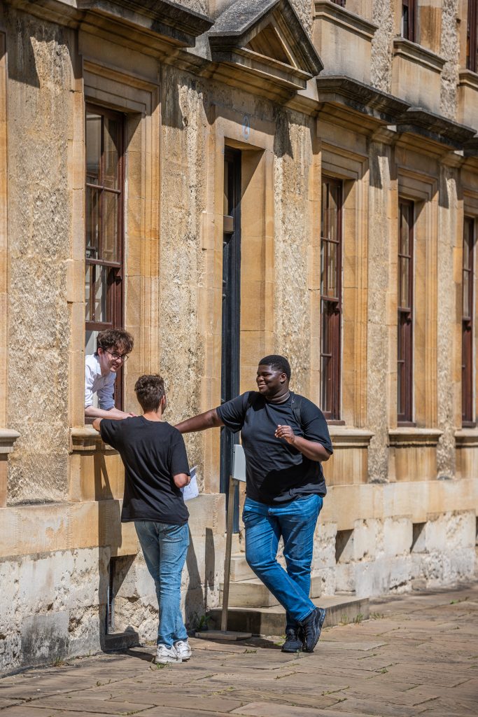 Chatting in Back Quad