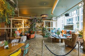 View of the semi-private area called Deli And Garden at The Folly, London