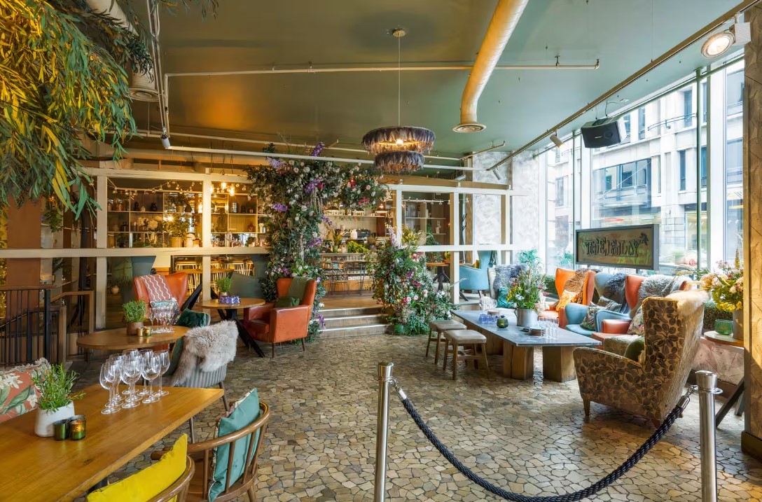 View of the semi-private area called Deli And Garden at The Folly, London