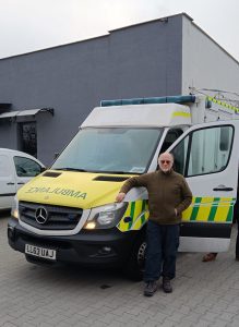 Richard Long and the ambulance he drove to Ukraine