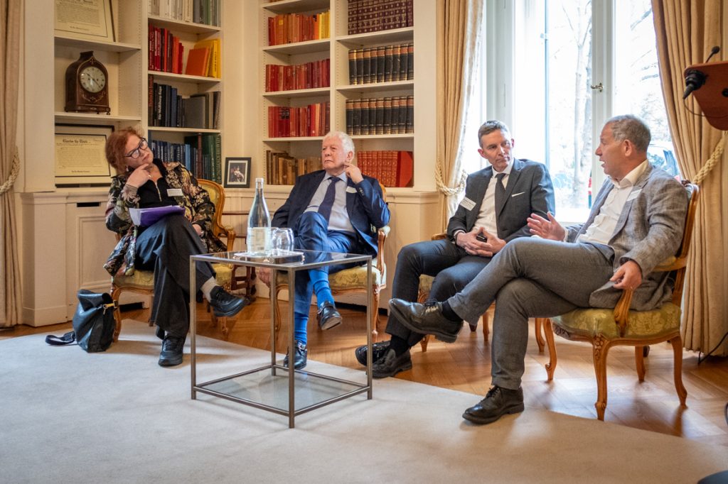 The panel discussing "Germany in the World" at the Ambassador's Private Residence in Berlin