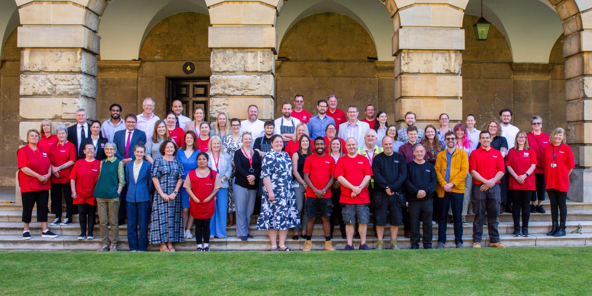 all-staff photo taken in Front Quad by David Olds