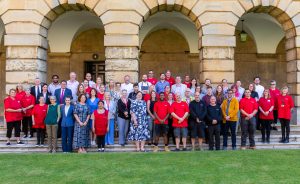 all-staff photo taken in Front Quad by David Olds