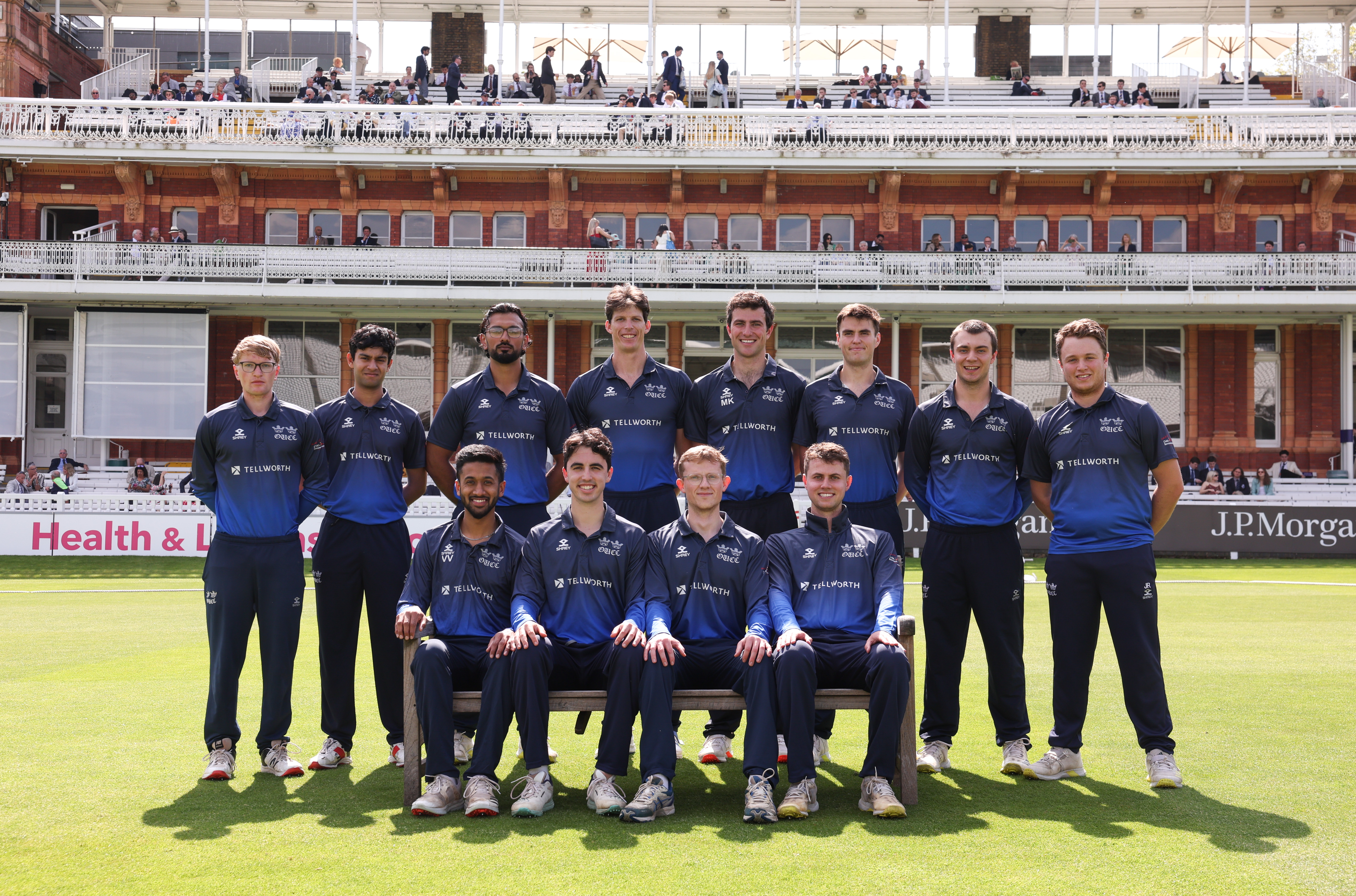 The Oxford Varsity cricket team in front of the pavilion.