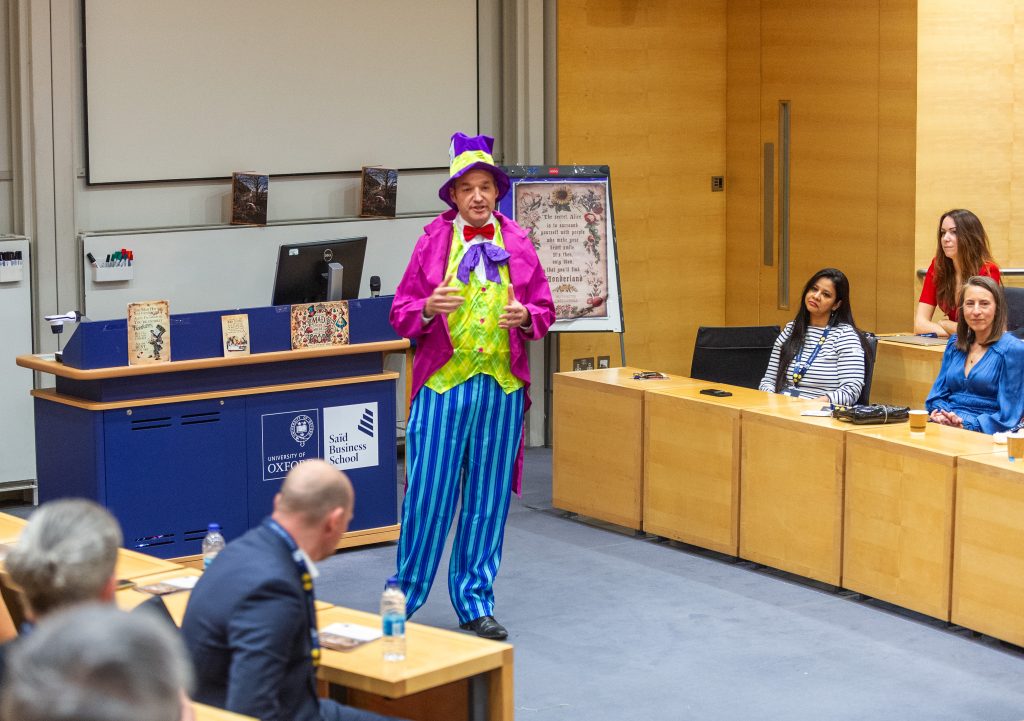 Prof Phalippou dressed as the Mad Hatter