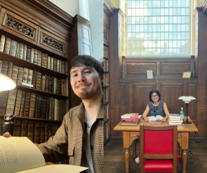 Mads and Klara pictured in the Upper Library