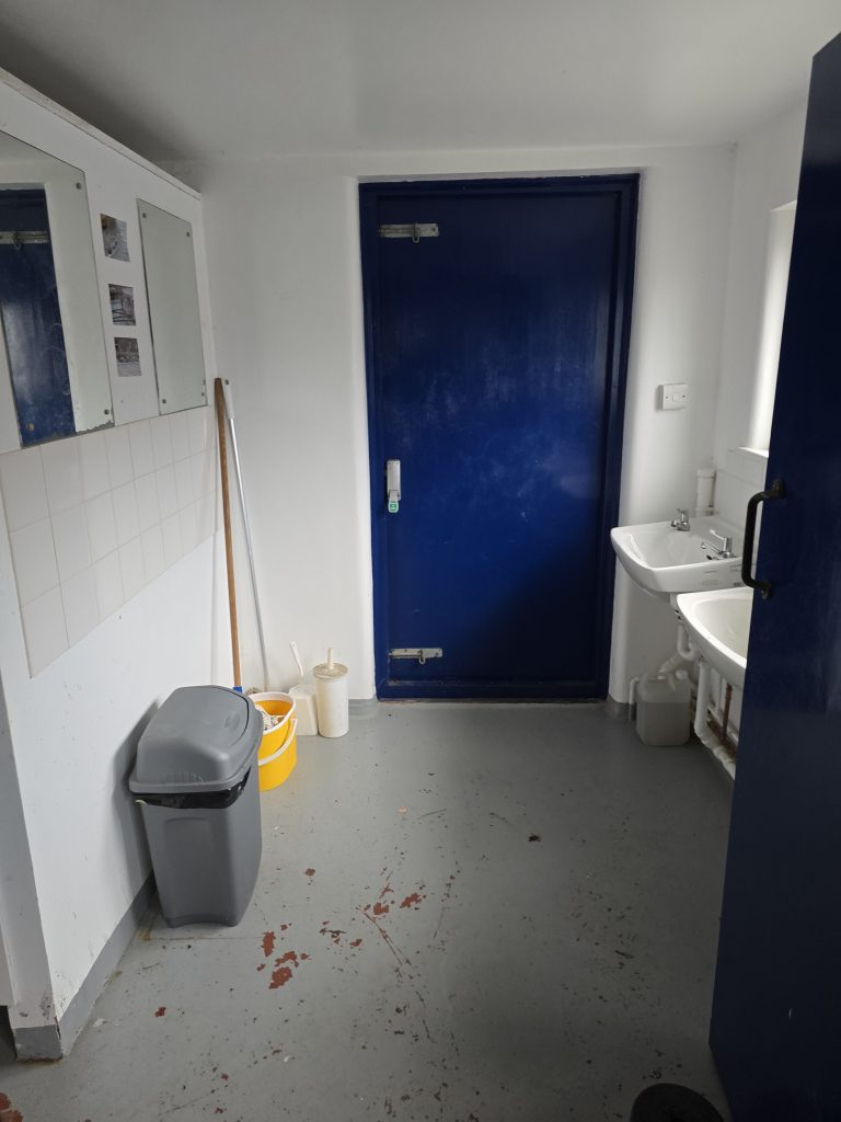 BEFORE: Boathouse bathroom before refurbishment