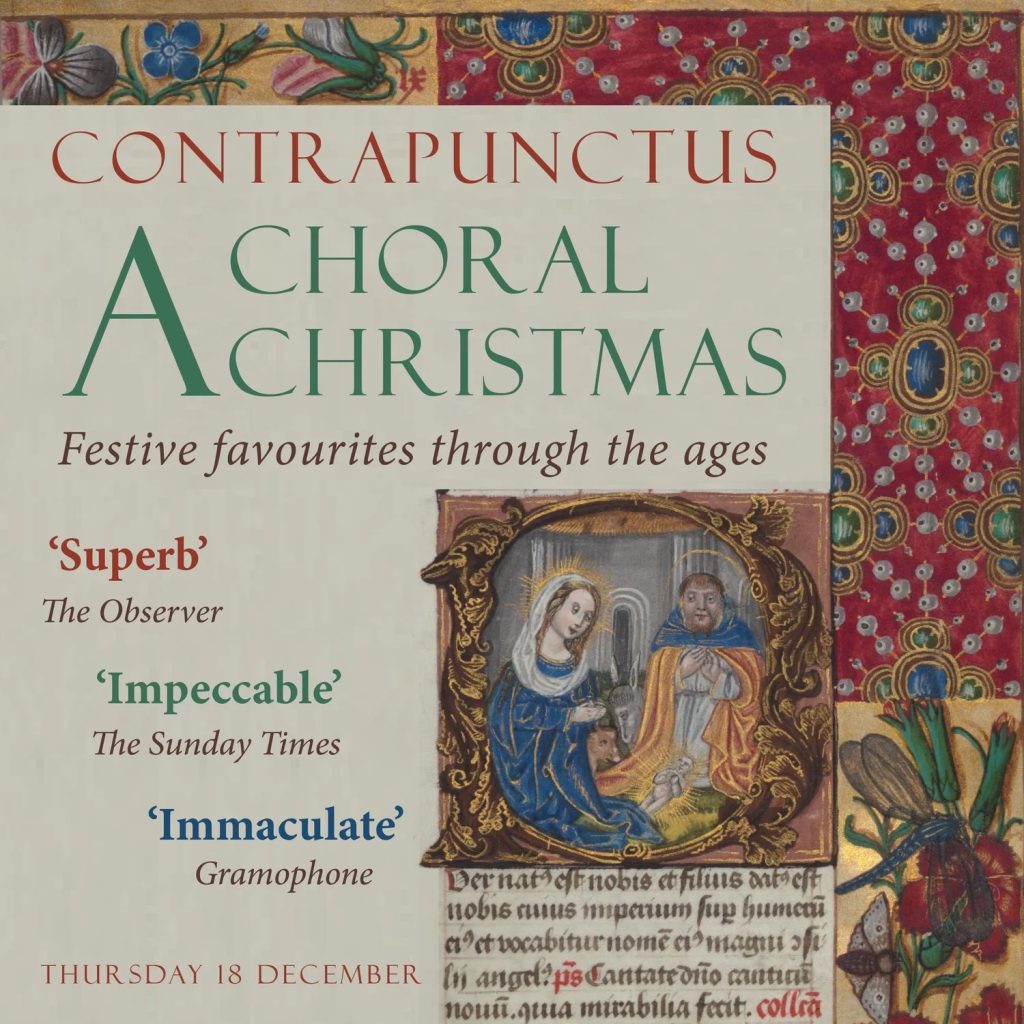 a CD-style cover image showing an illuminated manuscript and all title text and review quotes are in the event entry