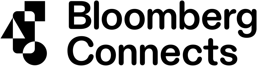the Bloomberg Connects logo which has black overlapping shapes on the left and the name Bloomberg Connects in large black text on the right.