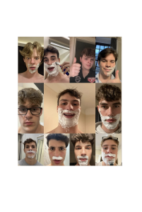 A montage of close up facial shaving photos from Jack, Joaquin and Bastie.