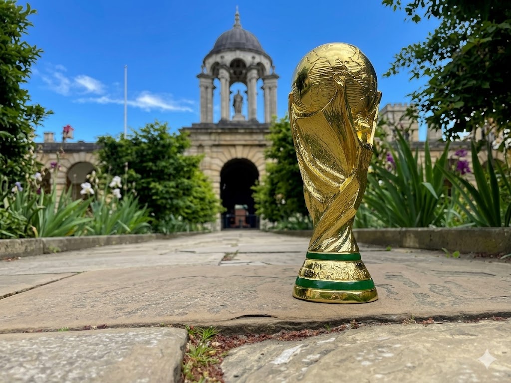 World Cup trophy in Front Quad