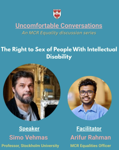 event poster for 'The Right to Sex of People with Intellectual Disability', part of the Uncomfortable Conversations series