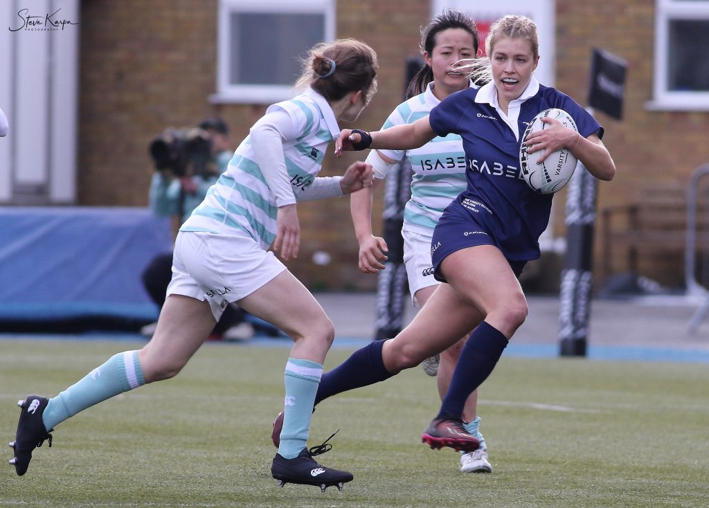 Captain Chloe-Marie Hawley in action on the pitch