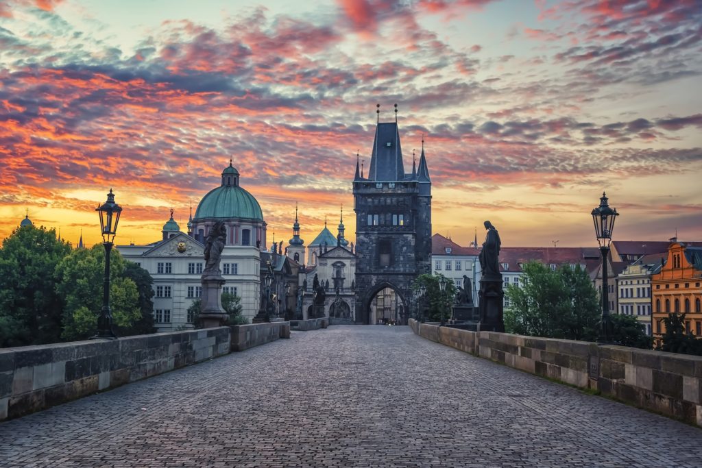 The city of Prague in the morning