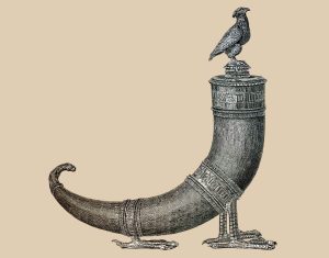 a drawing of a drinking horn