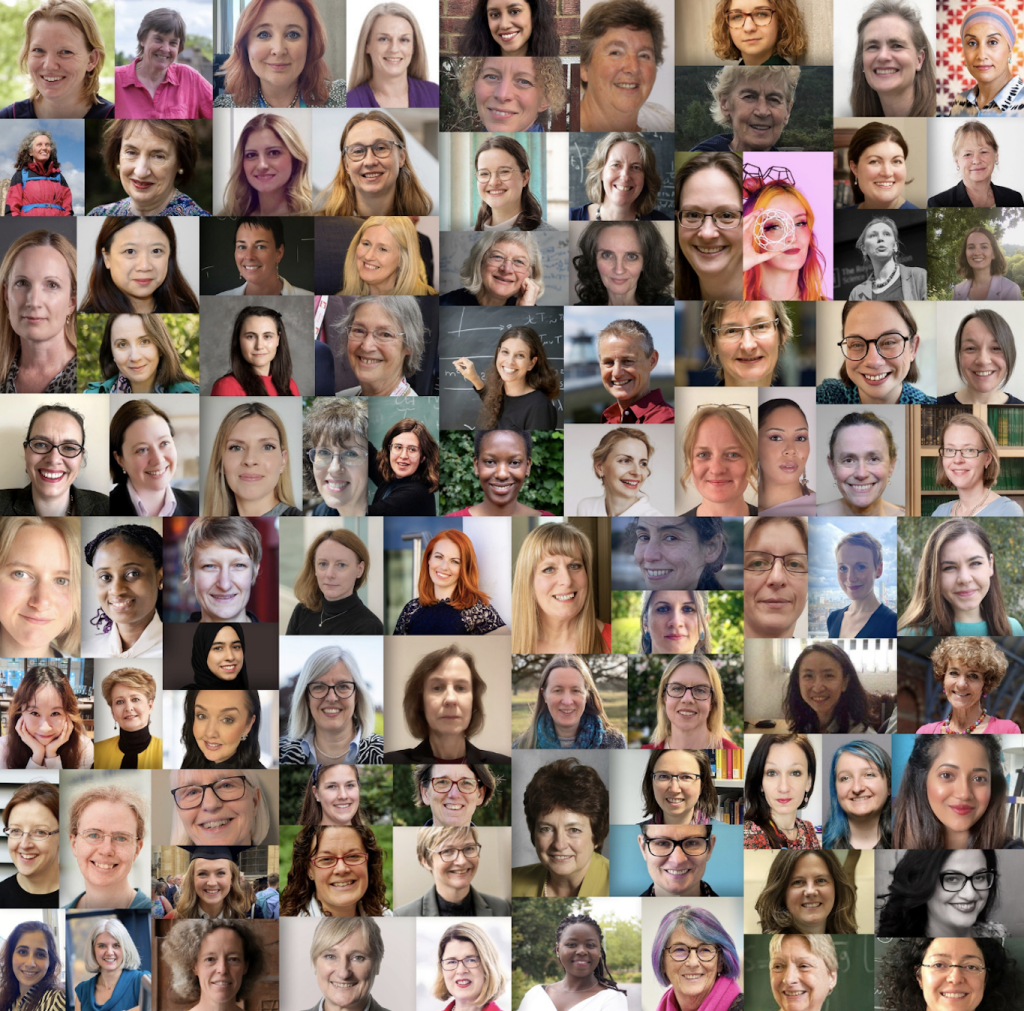 a grid of faces of women in mathematics