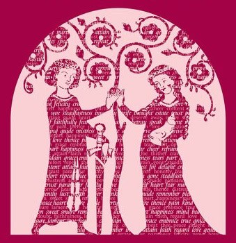 part of the book cover of 'Rhyme & the Construction of Love in English Lyric 1300-1579' by Amanda Holton.