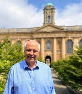 Peter Robbins pictured in Front Quad