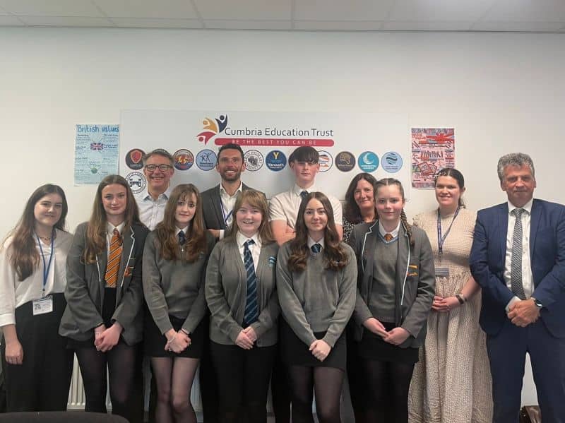 In May 2026, Provost Paul Johnson and Josh MacAlister OBE, MP for Whitehaven and Workington, met with talented students from The Whitehaven Academy who are aiming for university success.