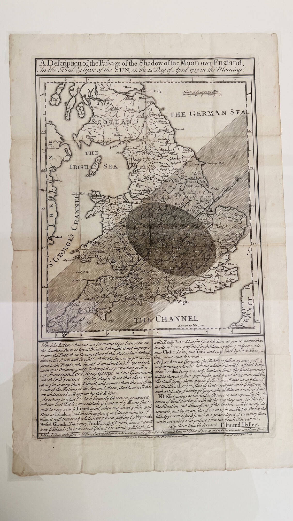 Edmond Halley's A Description of the Passage of the Shadow of the Moon (1715)