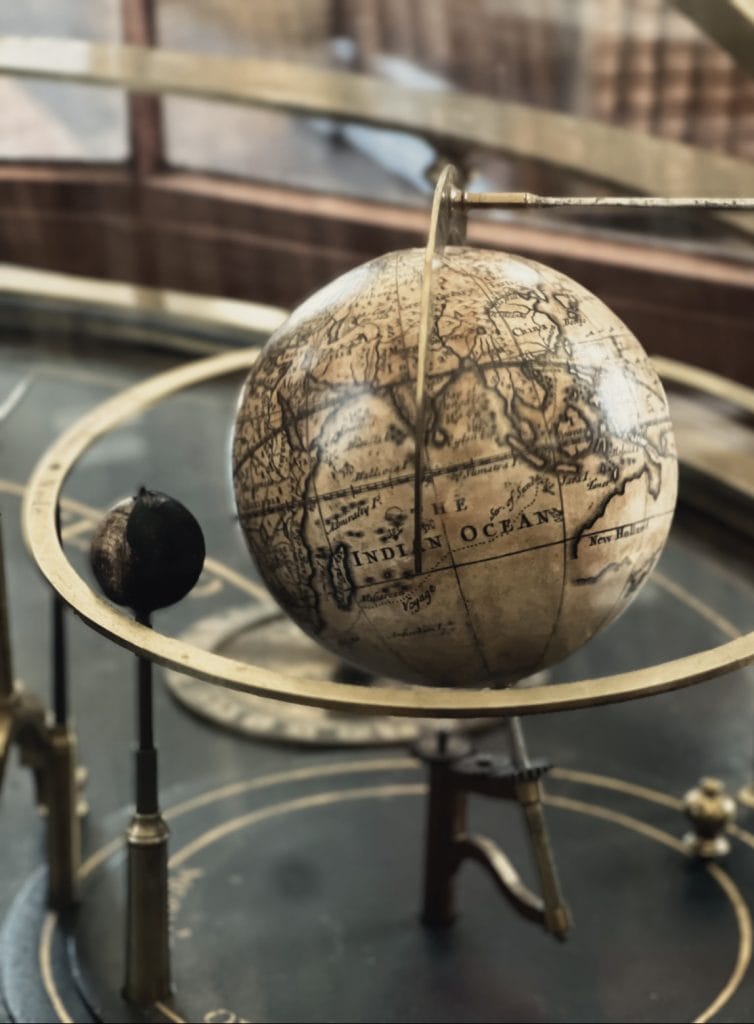Mary Senex globe in the Upper Library at Queen's