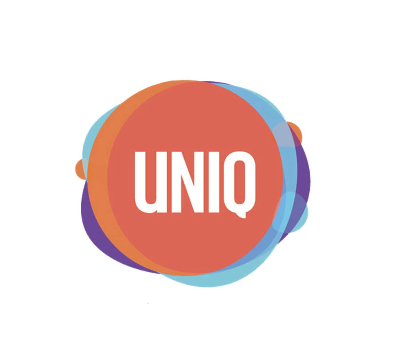 UNIQ logo with overlaid circles in different colours and white text: UNIQ.
