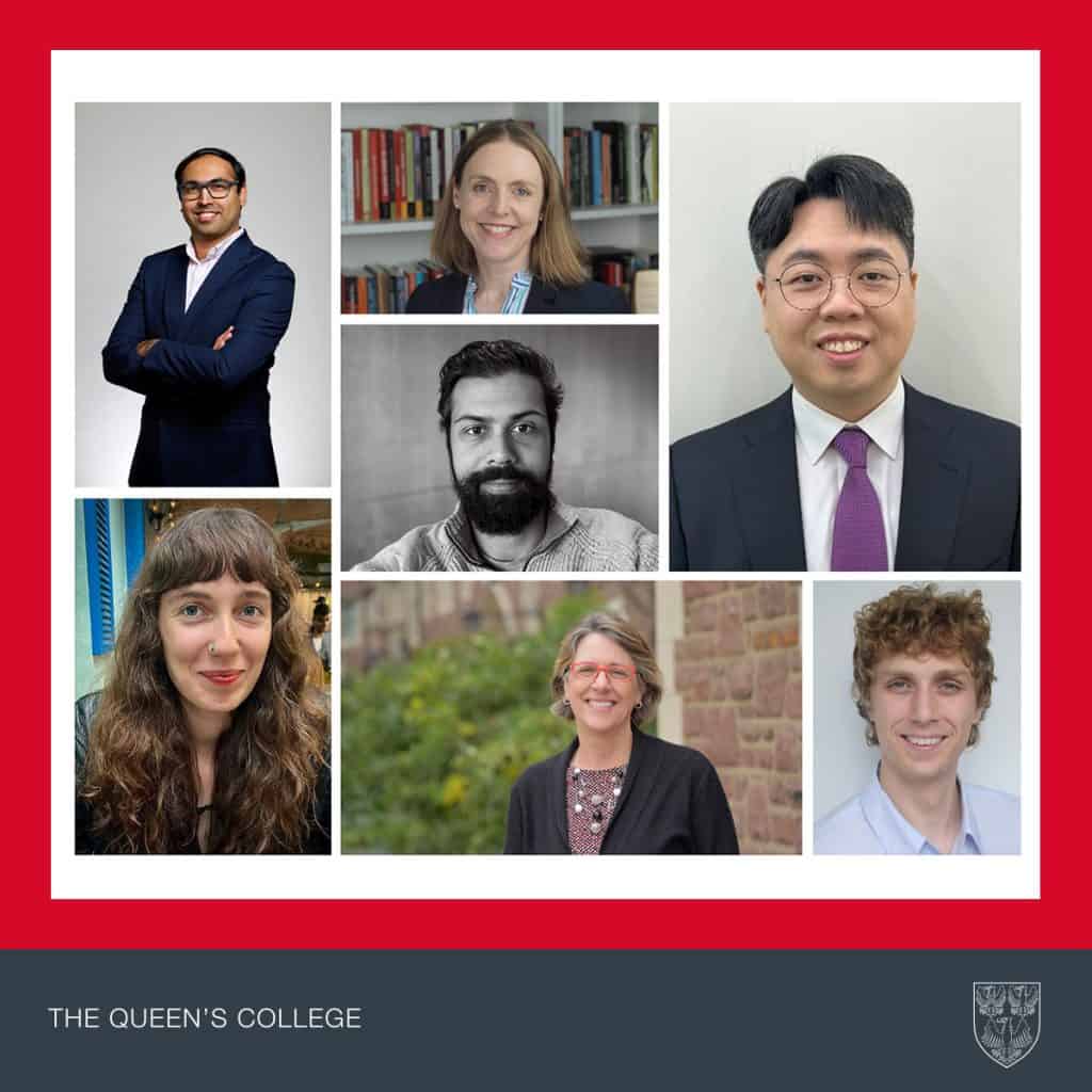 a photo montage of the new academics mentioned in the news item with a red frame around the edge